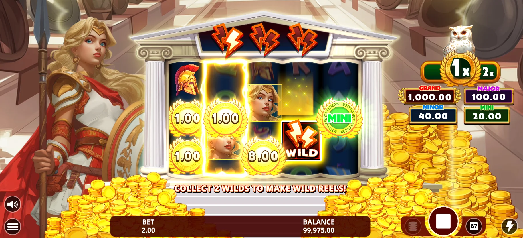 Law of Athena - collected coins with fixed prizes